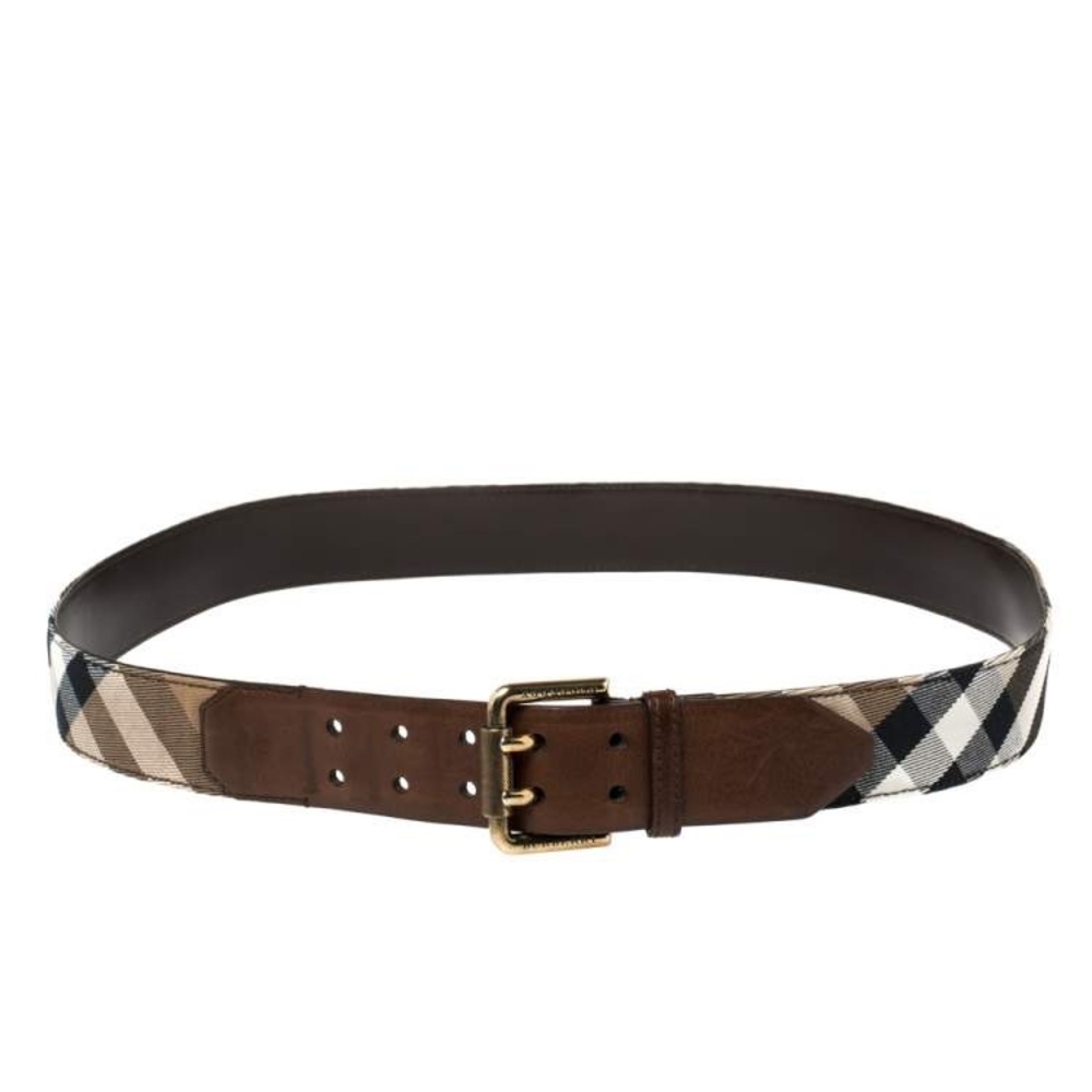Burberry
Burberry Beige/Brown House Check Canvas and Leather Buckle Belt 100 CM - Picture 4 of 8